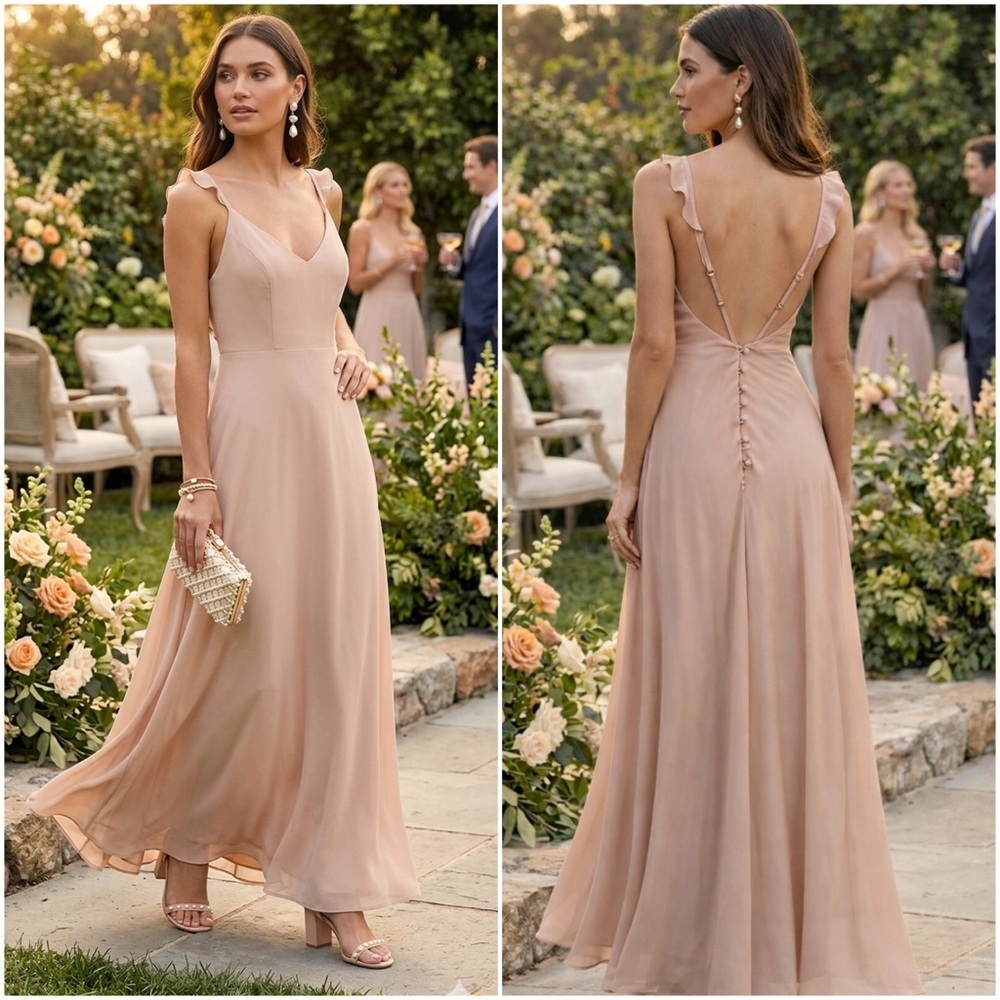 Lulu's Meteoric Rise Blush Maxi Dress